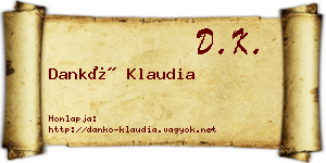 Dankó Klaudia névjegykártya